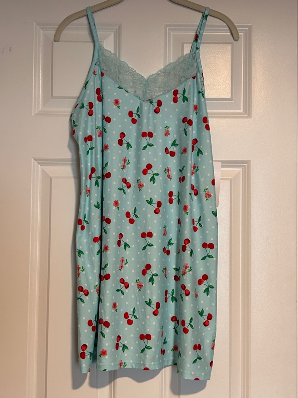 NWT Joyspun Cherry Print Chemise Women Size Medium
